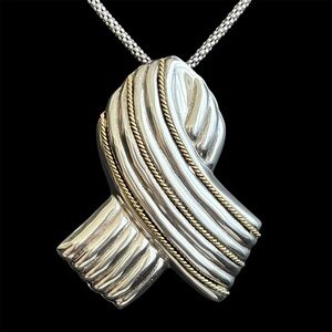 Vintage Laton Large Sterling silver and brass pendant